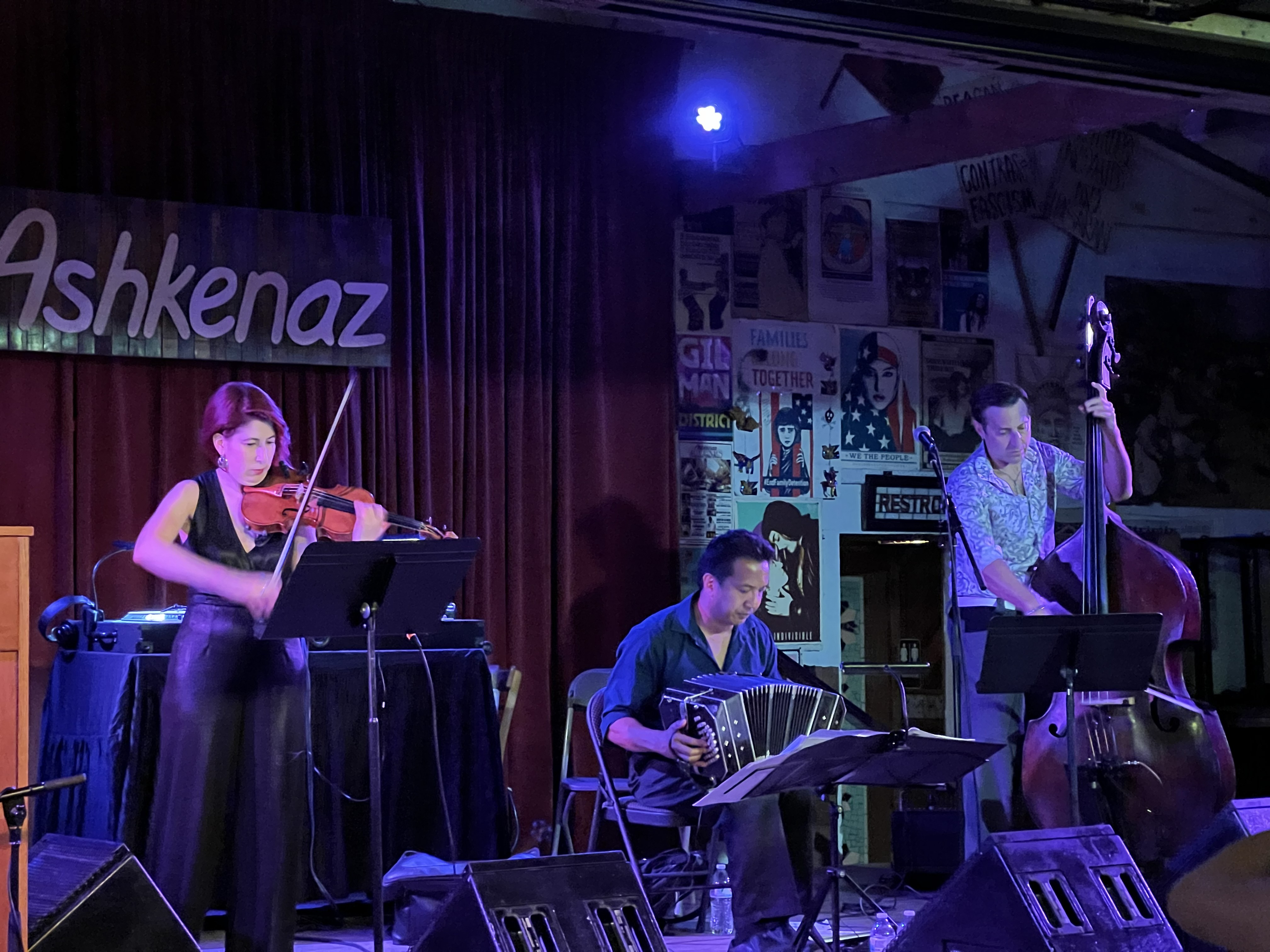 Cuarteto Ramilonga performing live on the Ashkenaz stage in Berkeley.