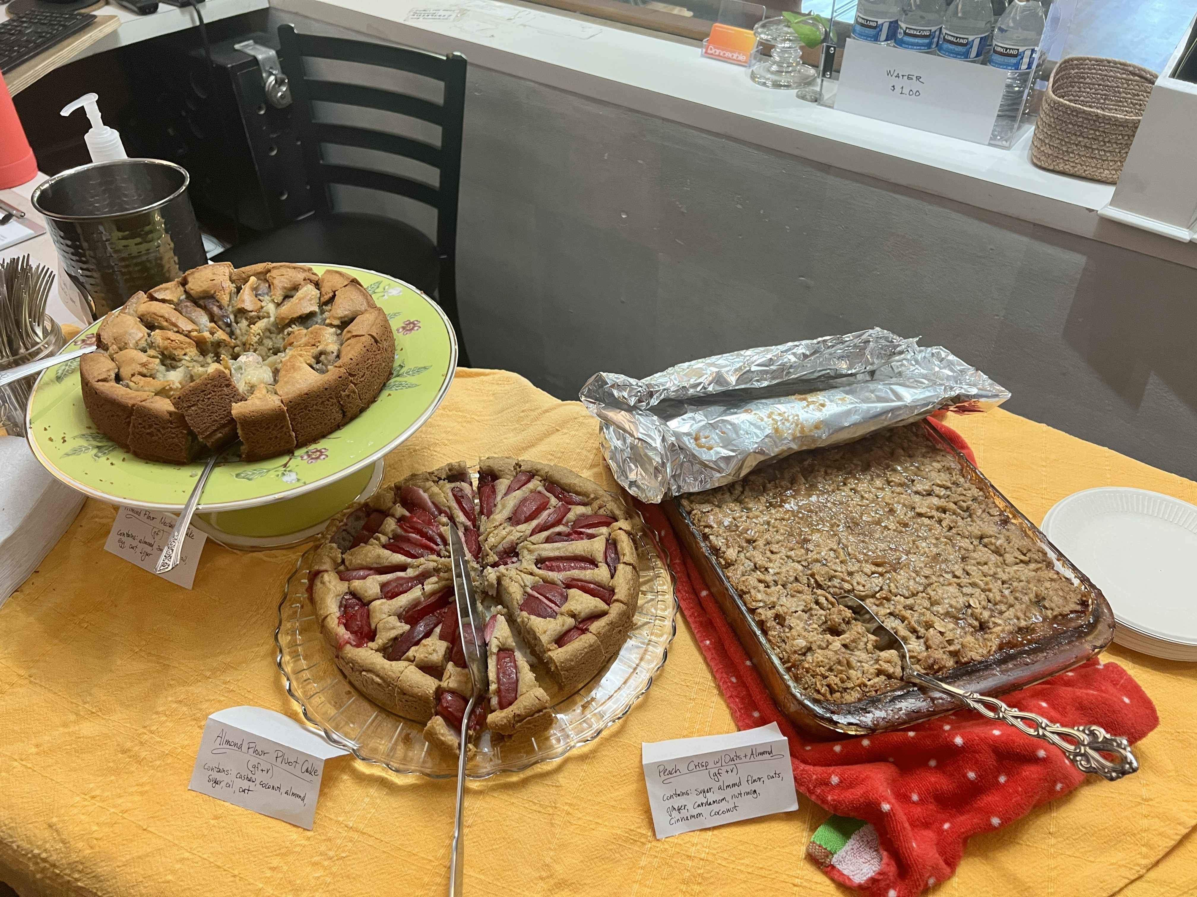 Homemade cakes and snacks served at Homer’s mixed-music tango practica at The Beat.
